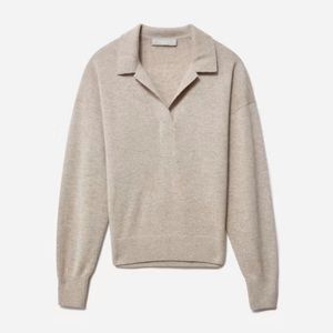 Everlane Cashmere Polo Sweater in Oatmeal - M